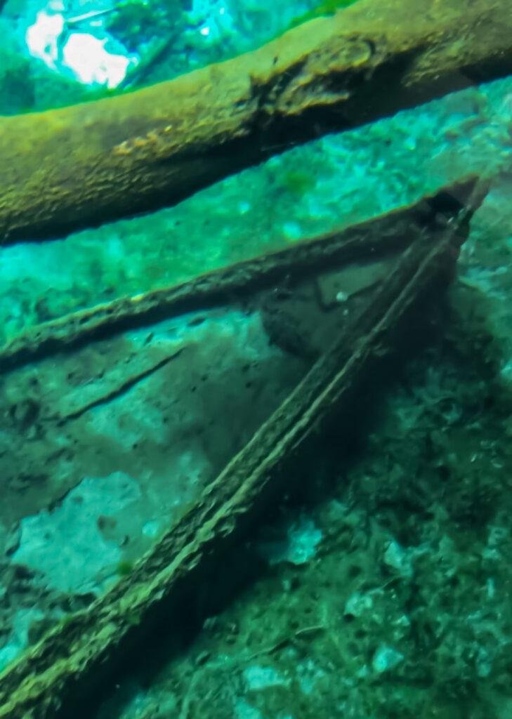 shipwreck of glass bottom rowboat in silver springs