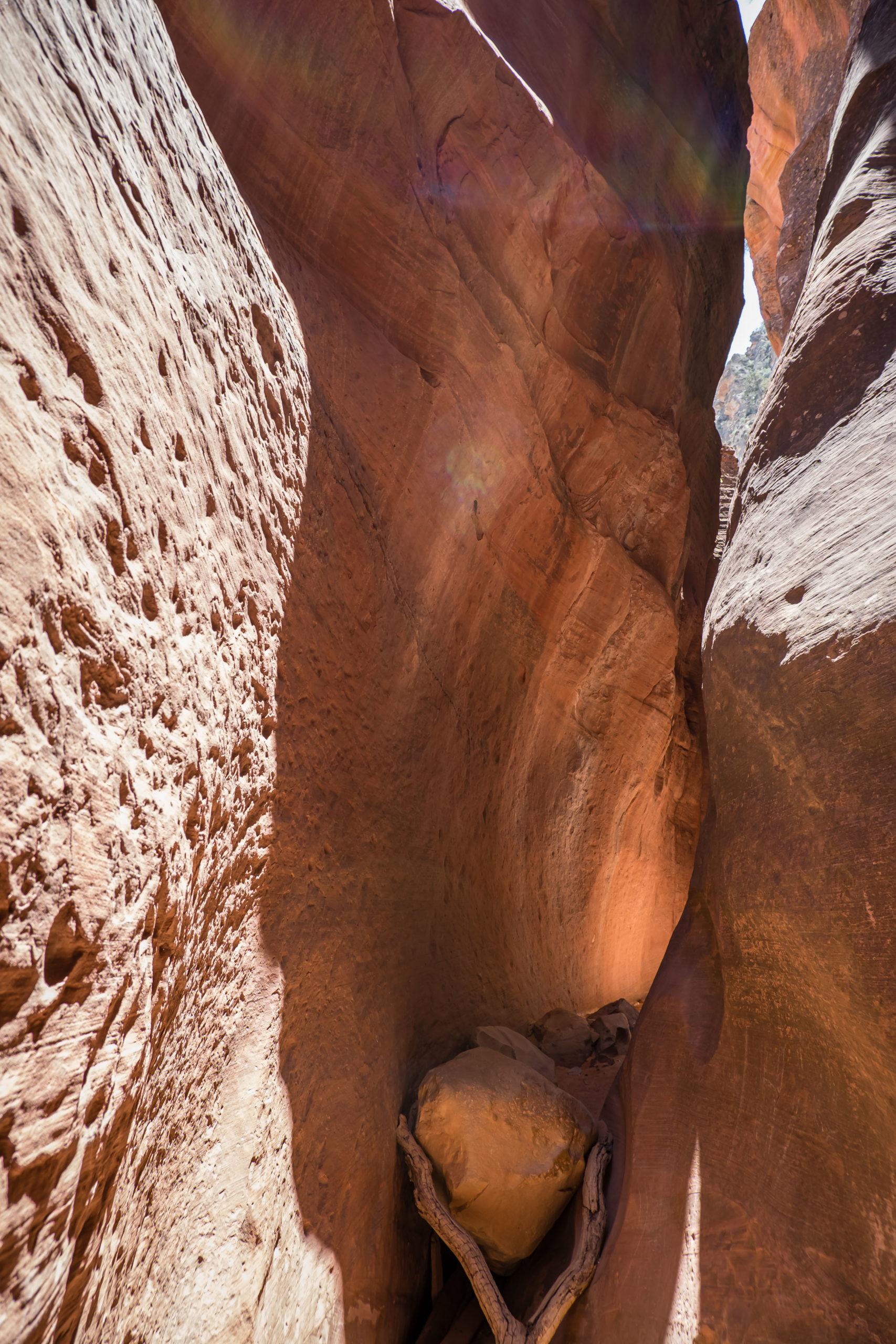 red hollow slot canyon hike in utah