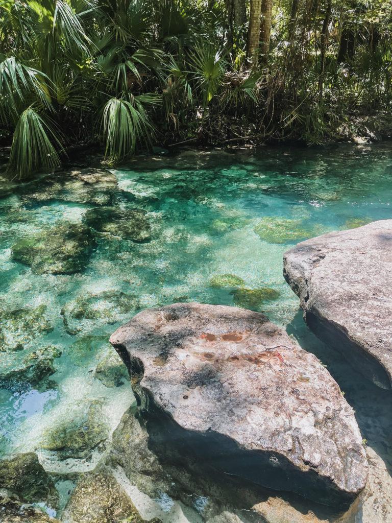 crystal clear water in rock springs