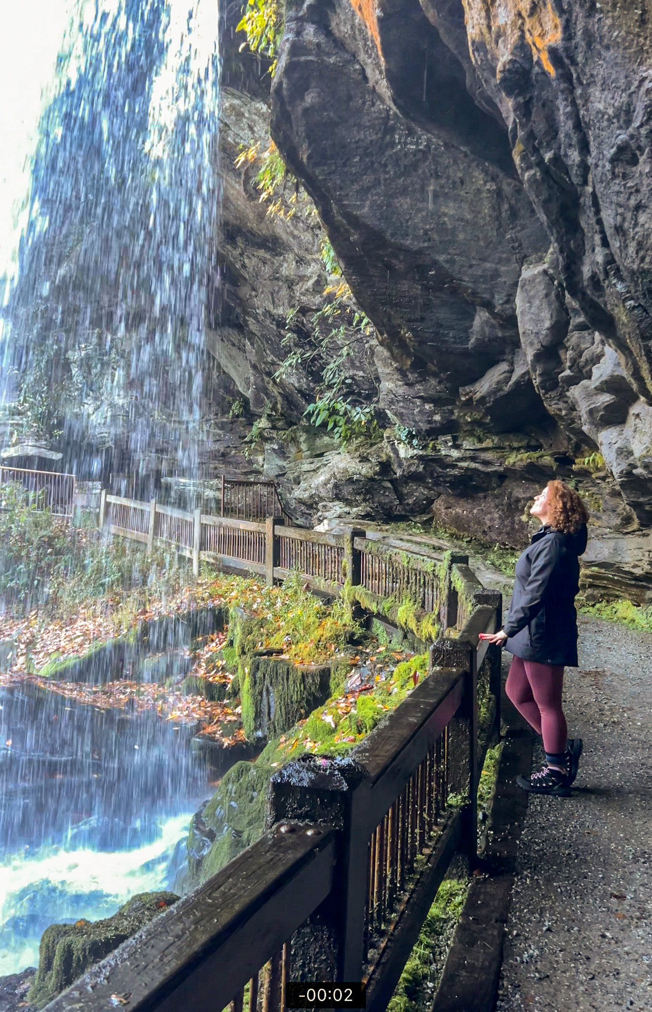 walking behind dry falls nc