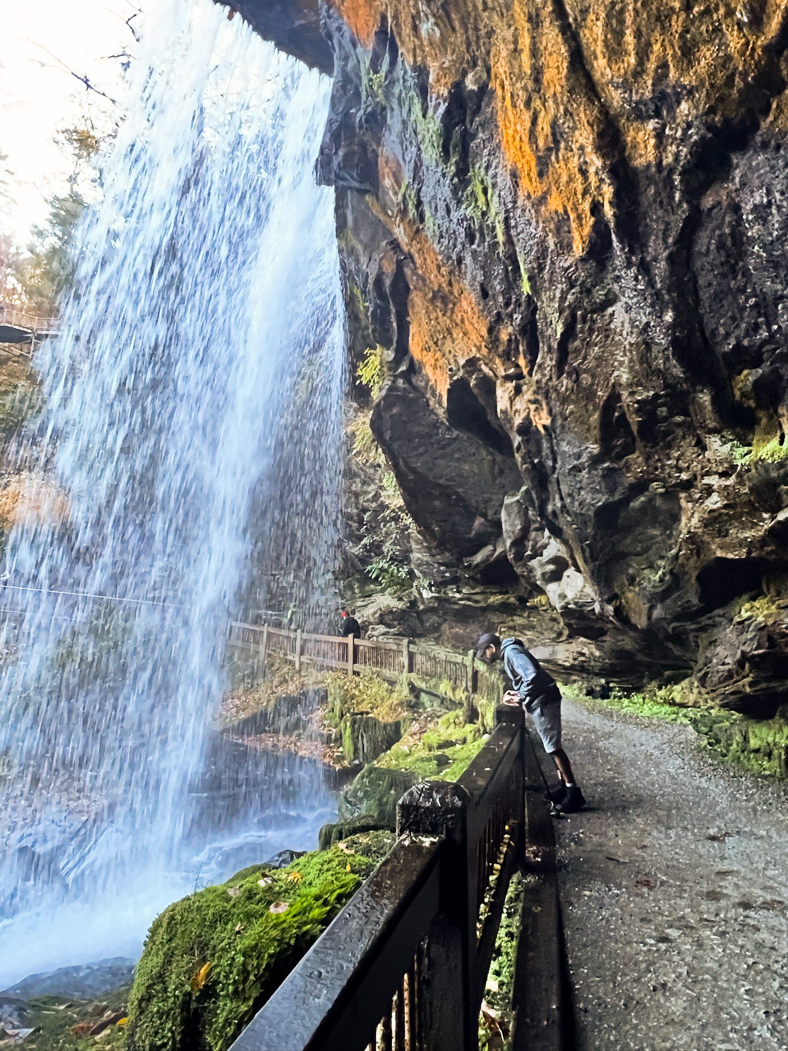 walking behind a waterfall in nc
