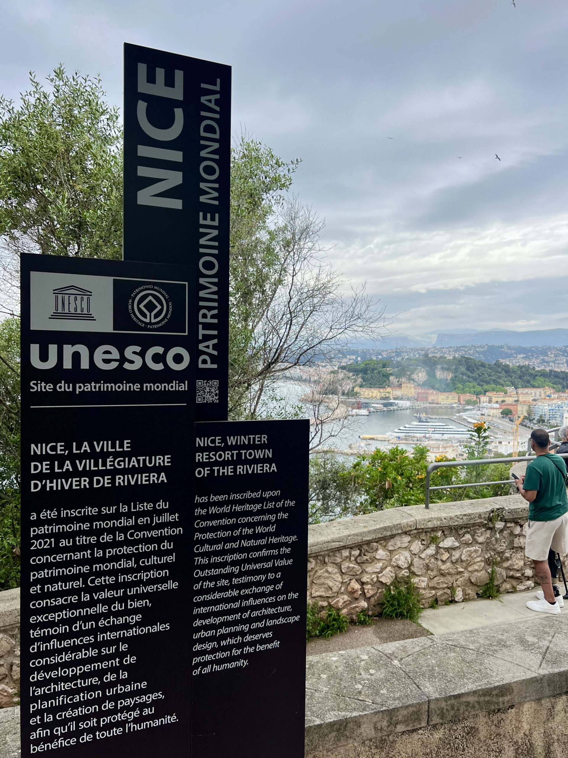 Nice, UNESCO winter town of the French Riviera sign