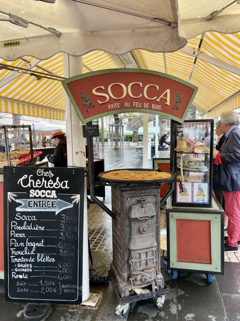 a Socca kiosk in old town Nice in France