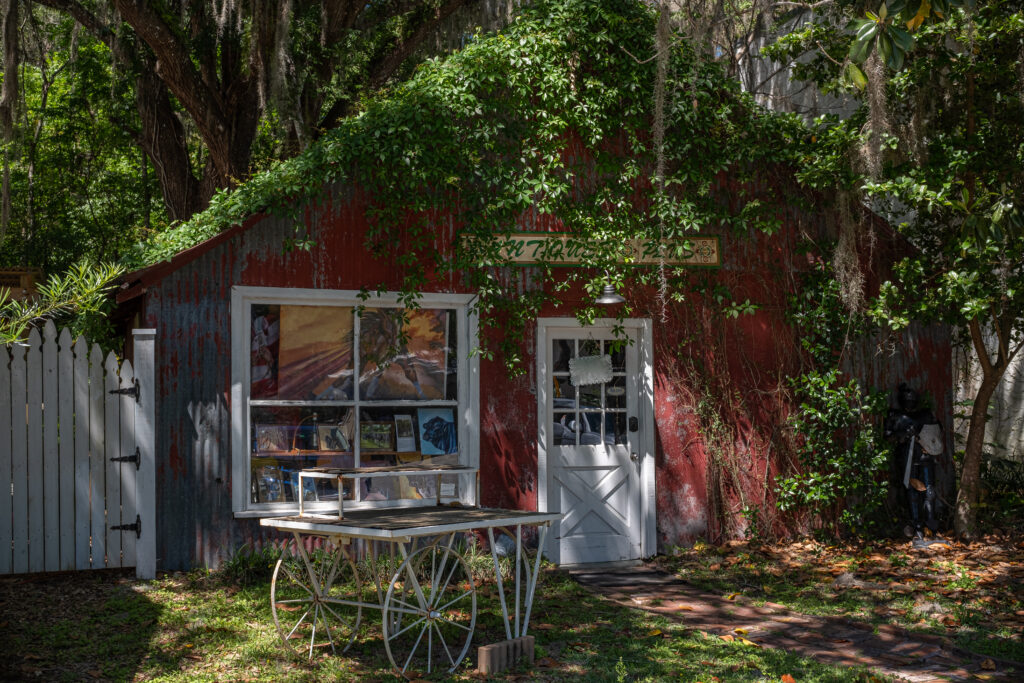 Red barn antique shop in Micanopy, Florida
