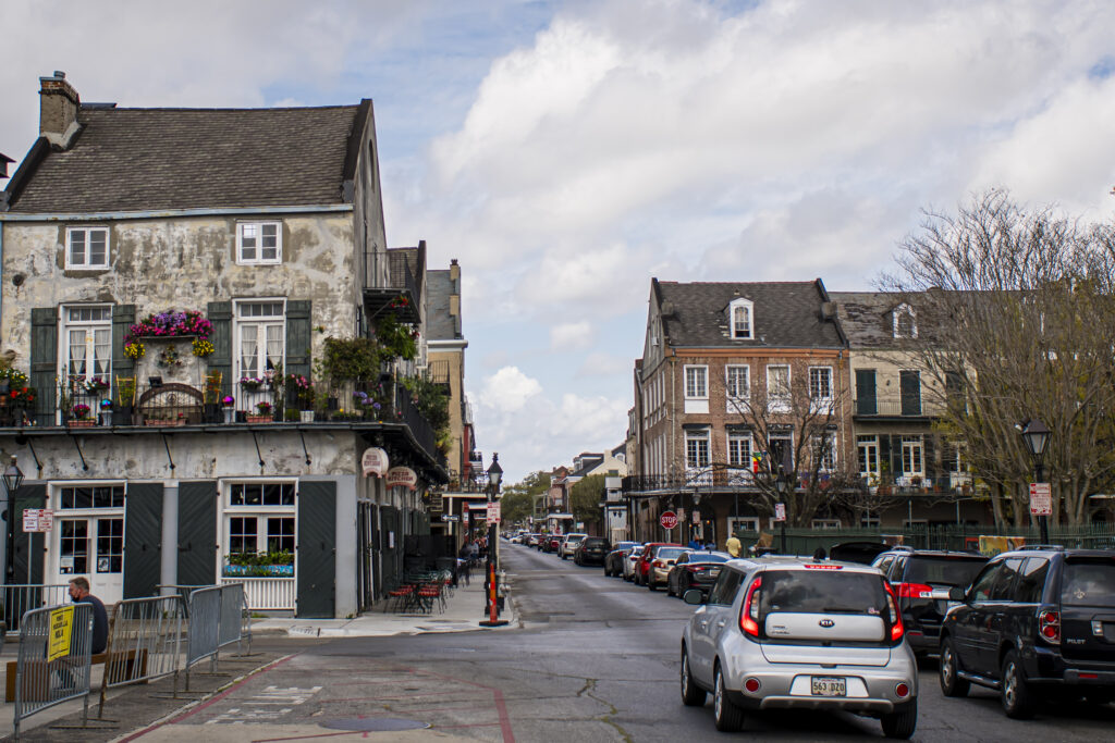 Driving in the French Quarter in New Orleans