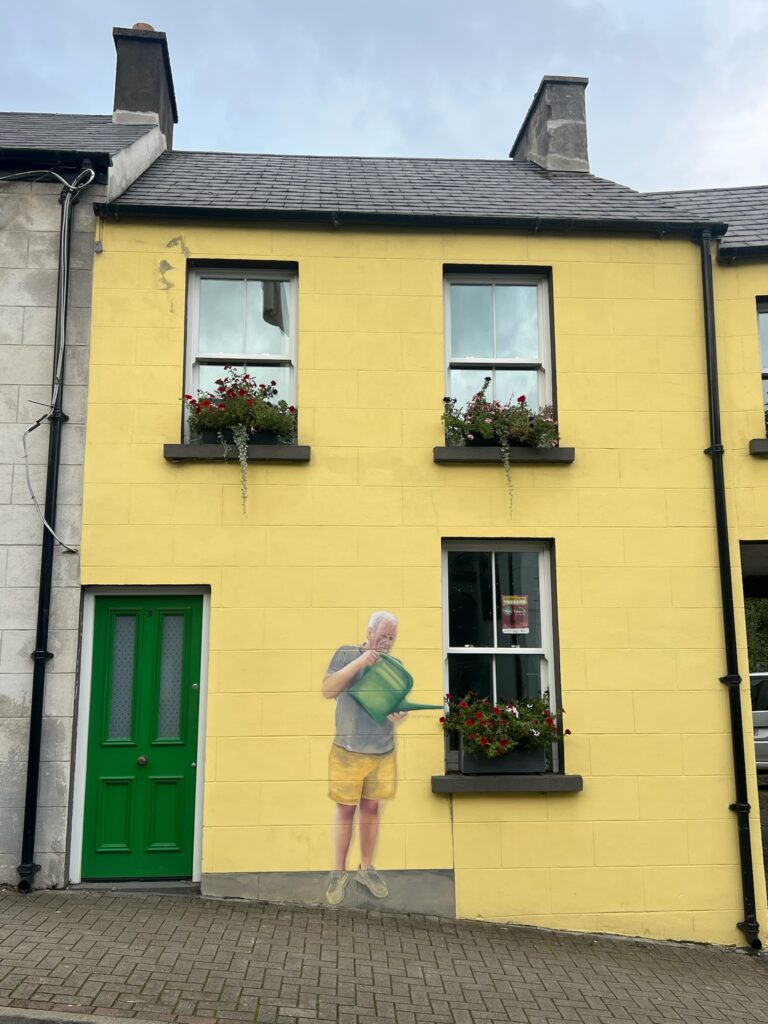 Colorful street mural in the Cathedral Quarter of Letterkenny, County Donegal, showcasing the town's growing arts scene.
