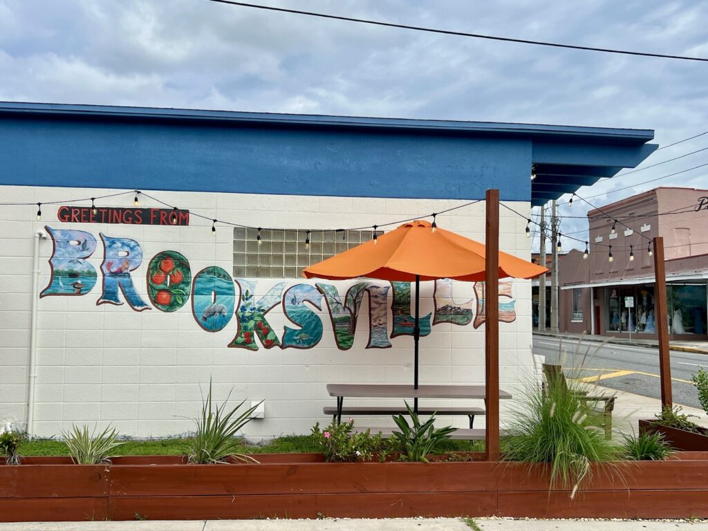 Building with a Brooksville mural in downtown Brooksville, Florida.